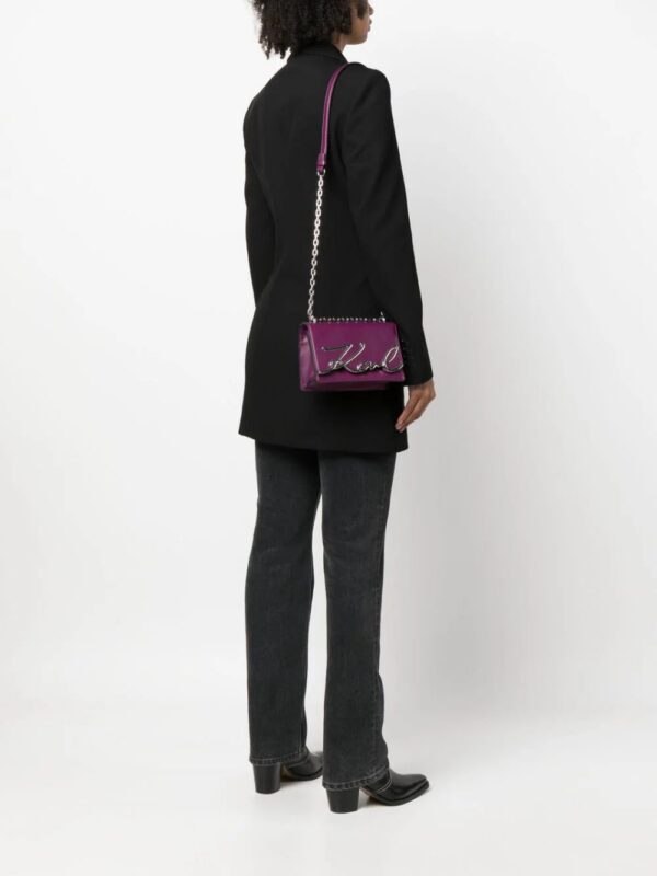 Karl Lagerfeld  logo-plaque leather shoulder bag