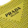 Prada logo-embroidered raffia tote bag