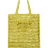 Prada logo-embroidered raffia tote bag