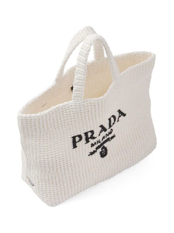 20097015_45228541_1000.jpg Prada logo-embroidered raffia tote bag