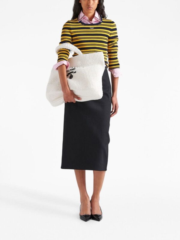 20097015_45229600_1000.jpg Prada logo-embroidered raffia tote bag