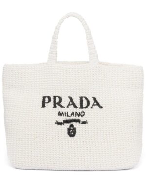 20097015_45229602_1000.jpg Prada logo-embroidered raffia tote bag