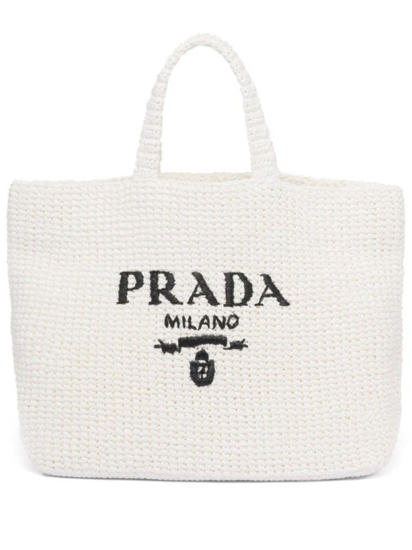 20097015_45229602_1000.jpg Prada logo-embroidered raffia tote bag