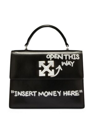 20102080_45164672_1000.jpg Off-White Jitney 1.4 slogan-print top-handle bag