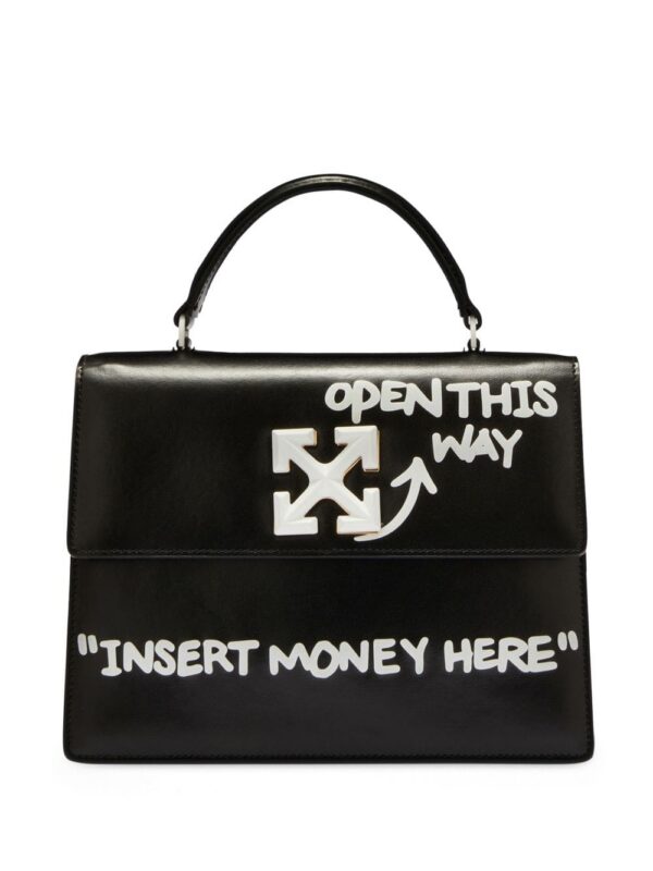 Off-White Jitney 1.4 slogan-print top-handle bag