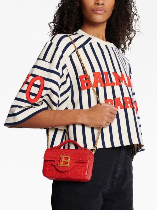 Balmain B-Buzz crocodile-effect mini bag