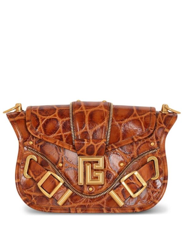 20112916_45239400_1000.jpg Balmain Blaze crocodile-embossed shoulder bag