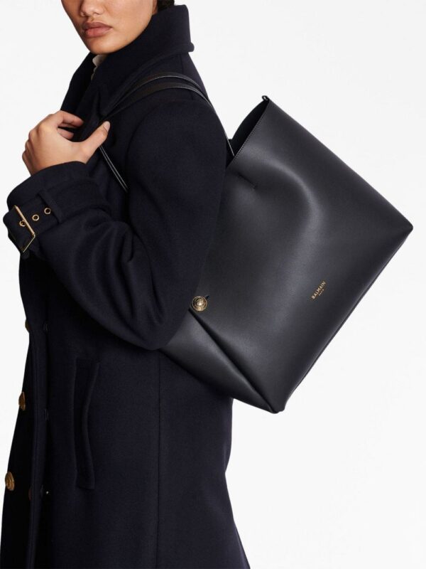 Balmain Emblème leather tote bag