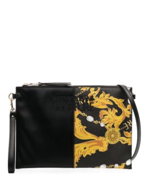 20224568_50548650_1000.jpg Versace Jeans Couture Barocco-print logo-plaque clutch bag