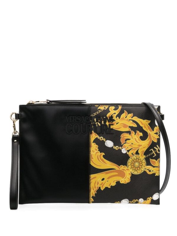20224568_50548650_1000.jpg Versace Jeans Couture Barocco-print logo-plaque clutch bag