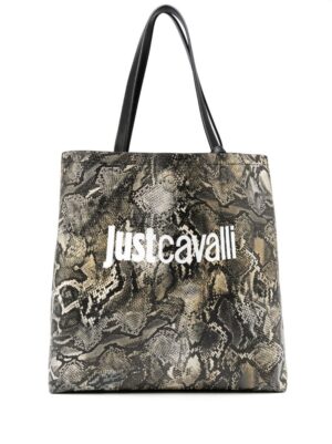 20225340_50726587_1000.jpg Just Cavalli logo-print snakeskin-effect tote bag