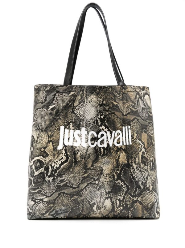 20225340_50726587_1000.jpg Just Cavalli logo-print snakeskin-effect tote bag