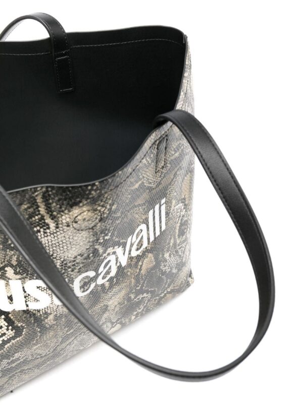 20225340_50726590_1000.jpg Just Cavalli logo-print snakeskin-effect tote bag