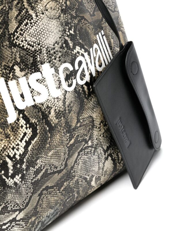 20225340_50726603_1000.jpg Just Cavalli logo-print snakeskin-effect tote bag