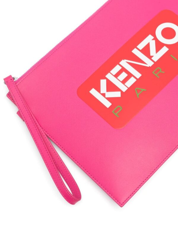 20287333_50336395_1000.jpg Kenzo logo-print leather clutch bag