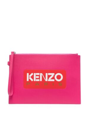 20287333_50338140_1000.jpg Kenzo logo-print leather clutch bag