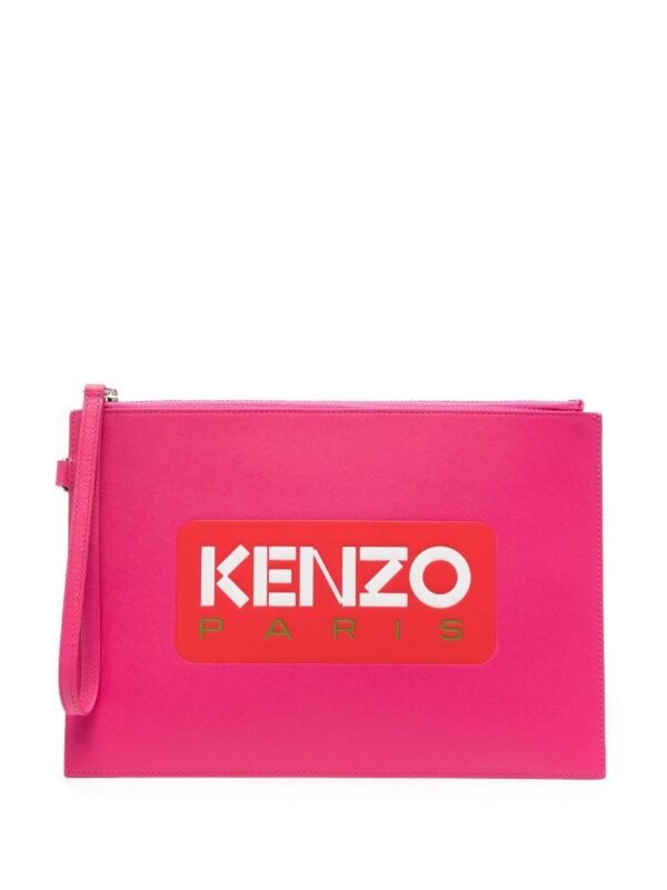 20287333_50338140_1000.jpg Kenzo logo-print leather clutch bag
