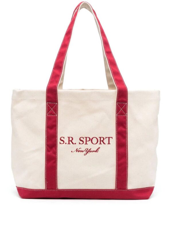 Sporty & Rich  logo-embroidered canvas tote bag