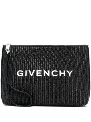 20484554_50496803_1000.jpg Givenchy logo-print raffia clutch bag