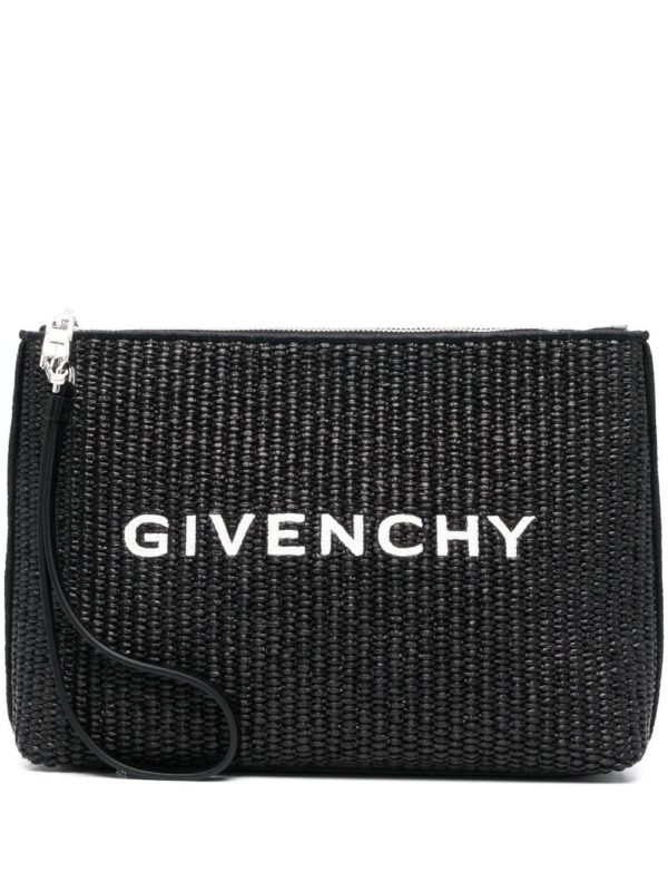 20484554_50496803_1000.jpg Givenchy logo-print raffia clutch bag