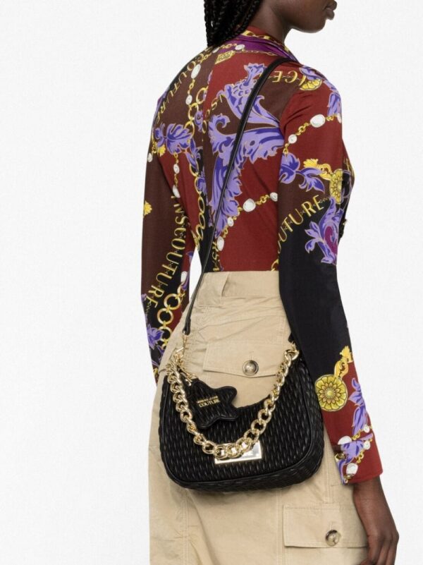 Versace Jeans Couture logo-plaque quilted shoulder bag