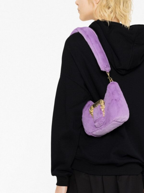 20510604_50511040_1000.jpg Versace Jeans Couture Baroque-buckle faux-fur shoulder bag