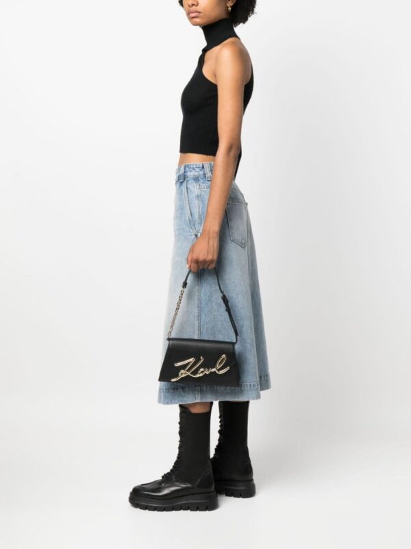 Karl Lagerfeld Signature leather shoulder bag