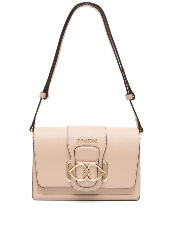 Love Moschino heart-plaque foldover shoulder bag
