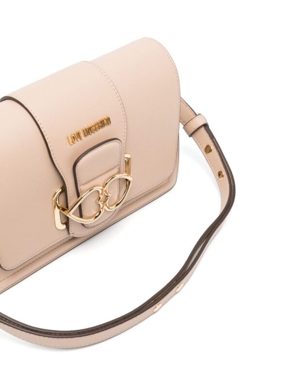 Love Moschino heart-plaque foldover shoulder bag