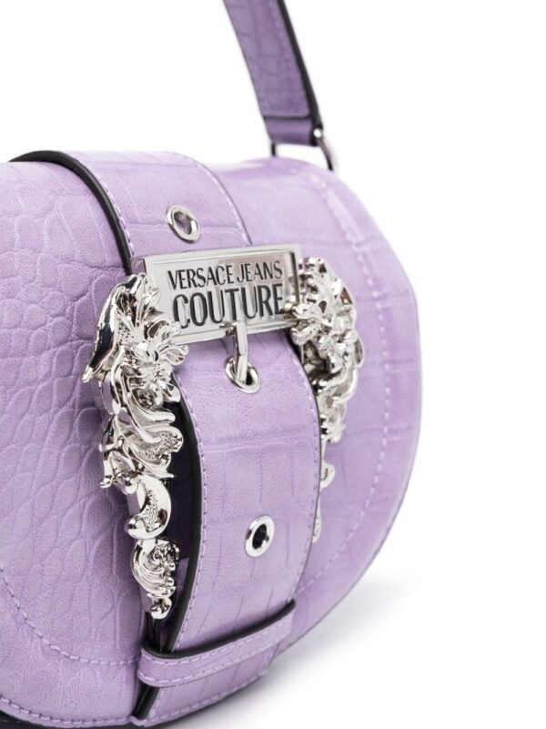 20757377_50794534_1000.jpg Versace Jeans Couture mini logo-buckle faux-leather tote bag