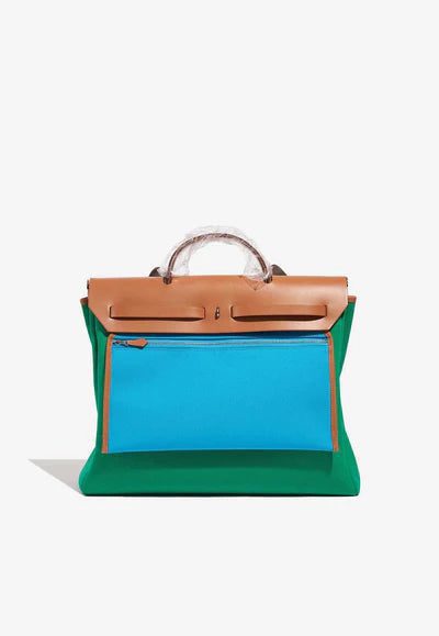 2075_Hermes_Herbag_39_GreenBlue_XL_4B_S_400x_2f56d91b-0e23-4535-b35d-14f9ad7a35ba.jpg Hermès Herbag 39 Top Handle Bag in Vert Toile and Gold Vache Hunter bag