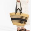 Tory Burch Ella striped raffia tote bag