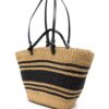 Tory Burch Ella striped raffia tote bag