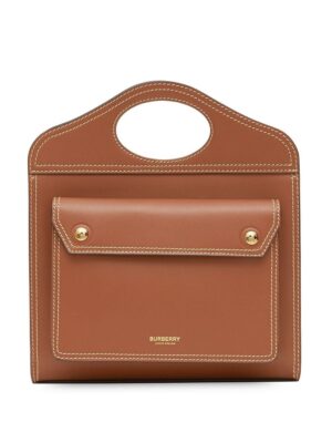 14174566_18967280_1000.jpg Burberry Mini Topstitch Detail Leather Pocket Bag