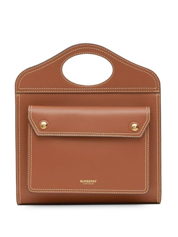 14174566_18967280_1000.jpg Burberry Mini Topstitch Detail Leather Pocket Bag