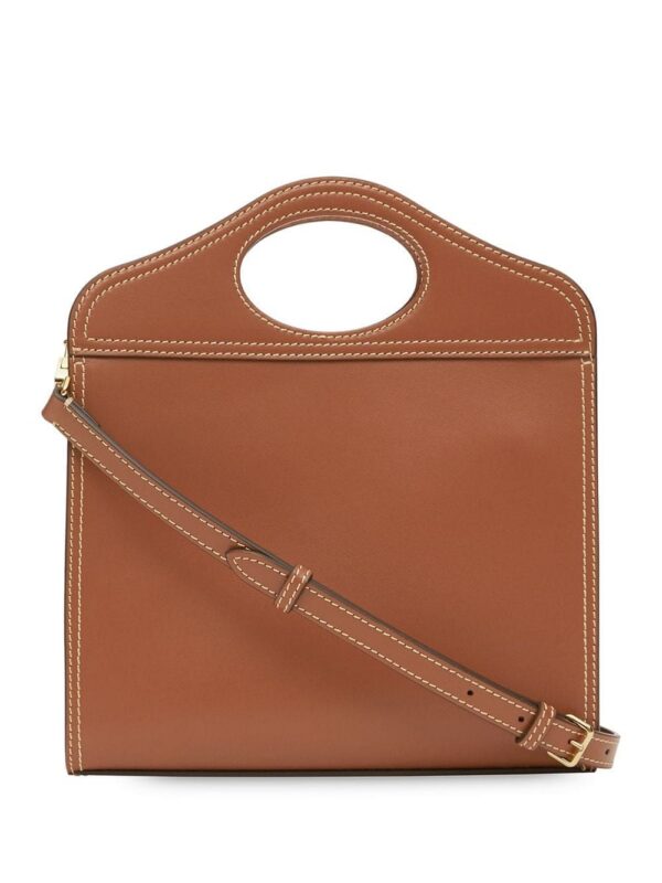 14174566_18967283_1000.jpg Burberry Mini Topstitch Detail Leather Pocket Bag