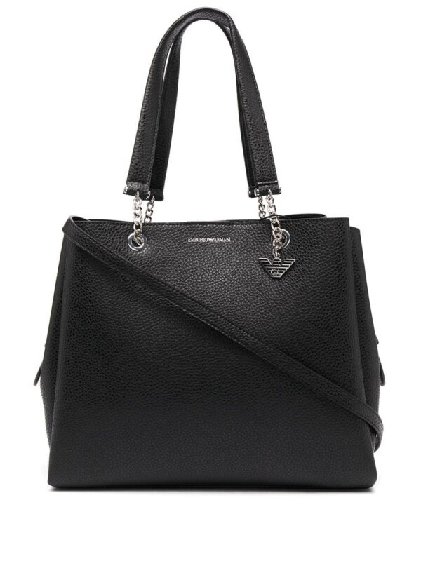 15853090_30290639_1000.jpg Emporio Armani pebbled-effect logo-plaque tote bag