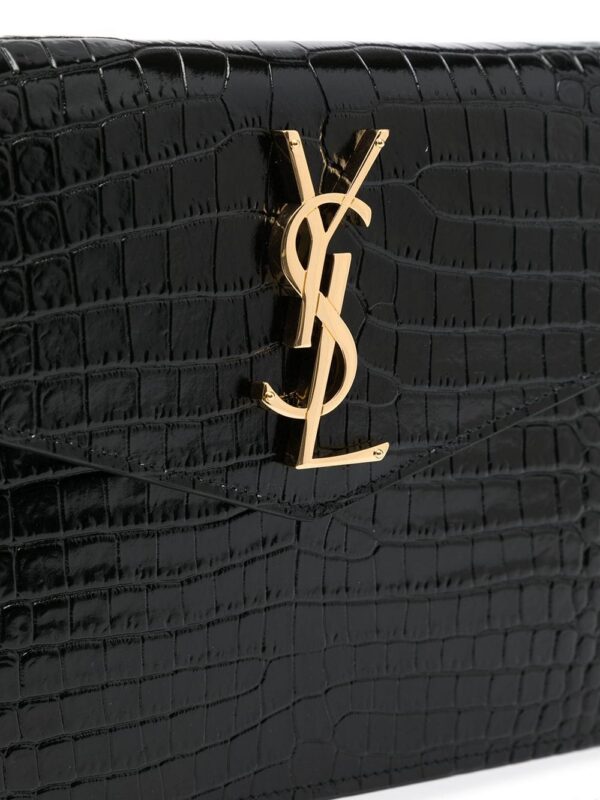 16320683_32108474_1000.jpg Saint Laurent Uptown crocodile-embossed pouch
