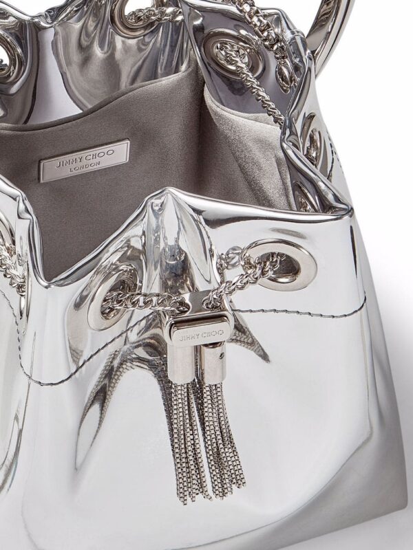 17500118_36373527_1000.jpg Jimmy Choo Bon Bon metallic-effect bucket bag
