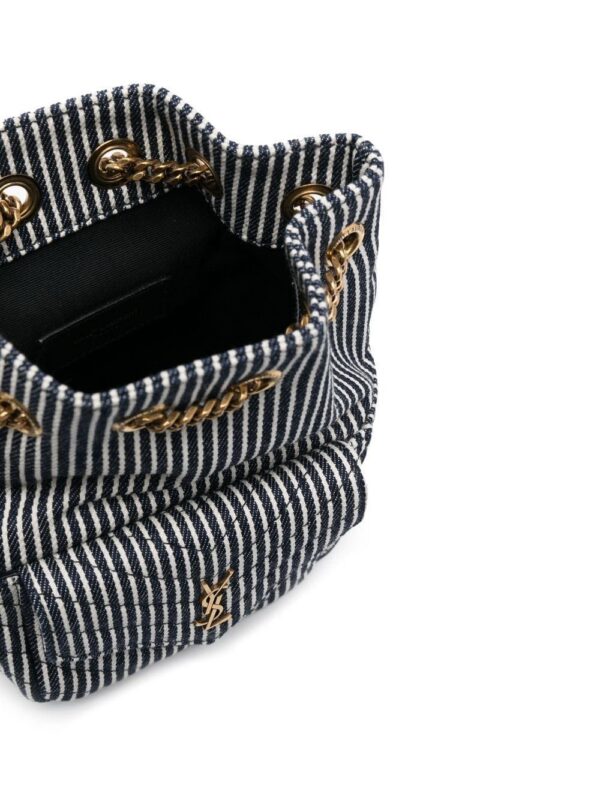 19357094_42539335_1000.jpg Saint Laurent mini Joe striped bucket bag