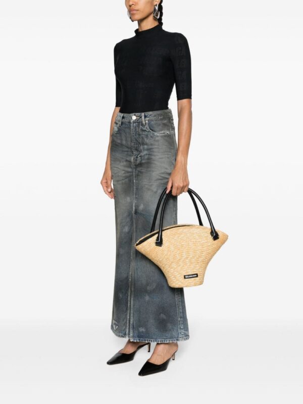 Balenciaga medium straw tote bag