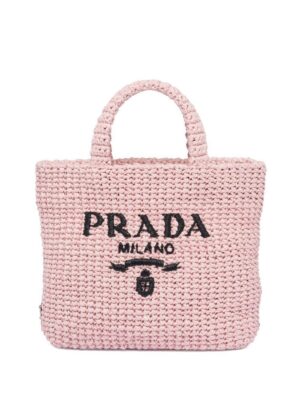 Prada small raffia tote bag
