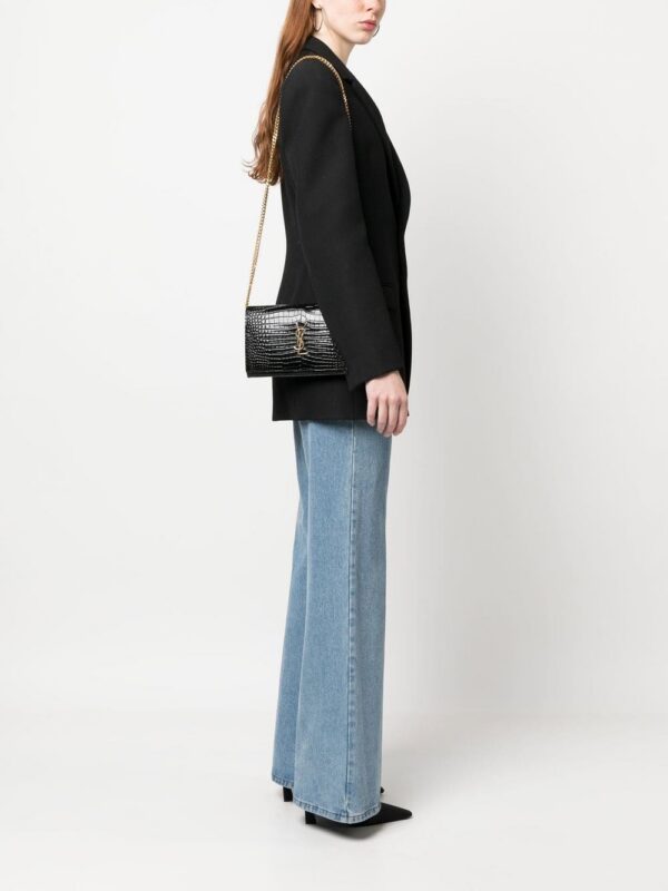 19688475_44095975_1000.jpg Saint Laurent Cassandre crocodile-embossed chain wallet