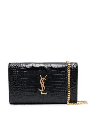 19688475_44095987_1000.jpg Saint Laurent Cassandre crocodile-embossed chain wallet