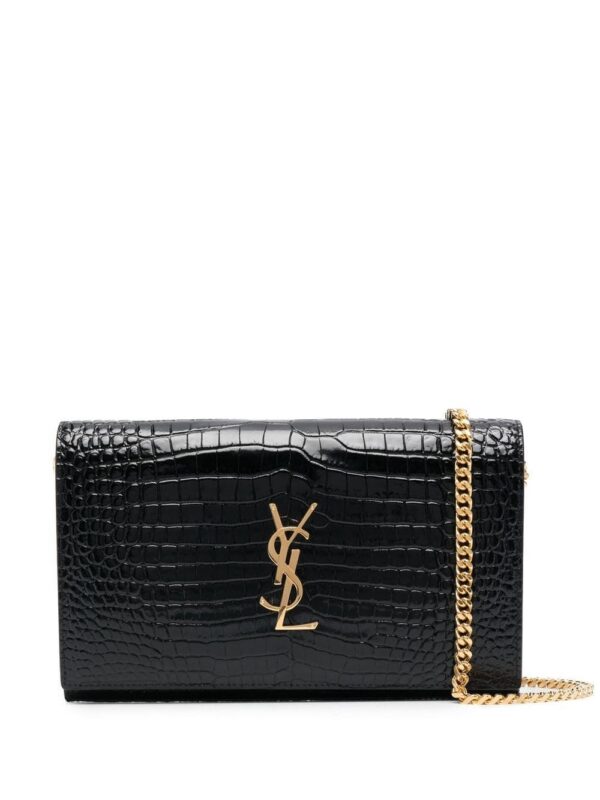 19688475_44095987_1000.jpg Saint Laurent Cassandre crocodile-embossed chain wallet