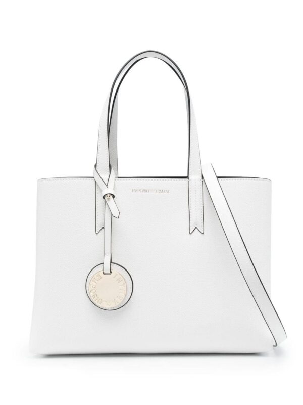 19778189_44616958_1000.jpg Emporio Armani logo-charm faux-leather tote