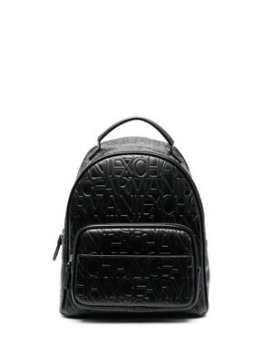 19842587_45059489_1000.jpg Armani Exchange logo-embossed faux-leather backpack