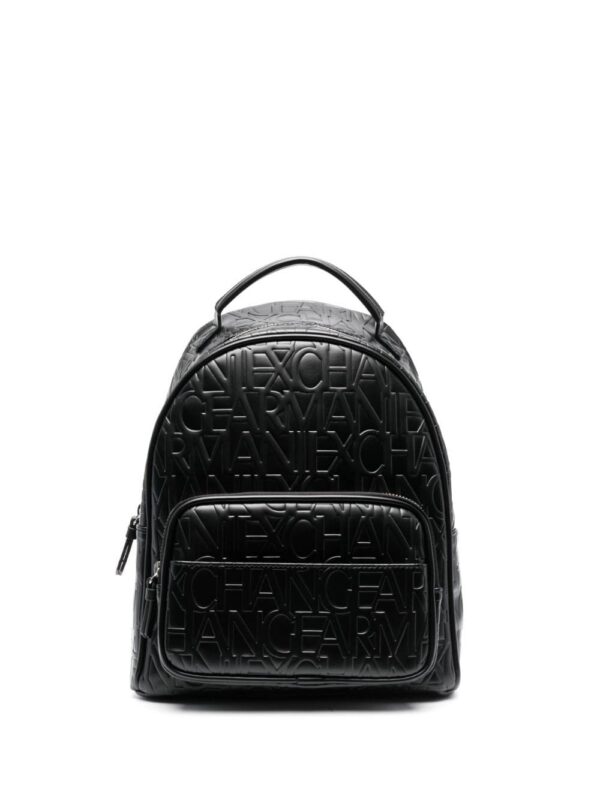 19842587_45059489_1000.jpg Armani Exchange logo-embossed faux-leather backpack