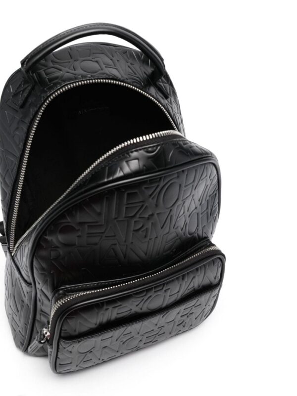 19842587_45060245_1000.jpg Armani Exchange logo-embossed faux-leather backpack
