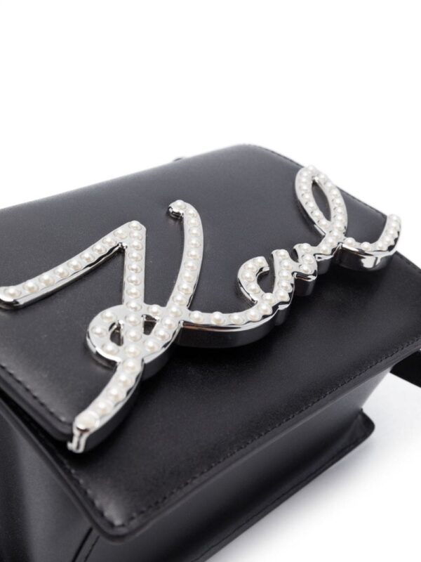 Karl Lagerfeld K/Signature leather shoulder bag